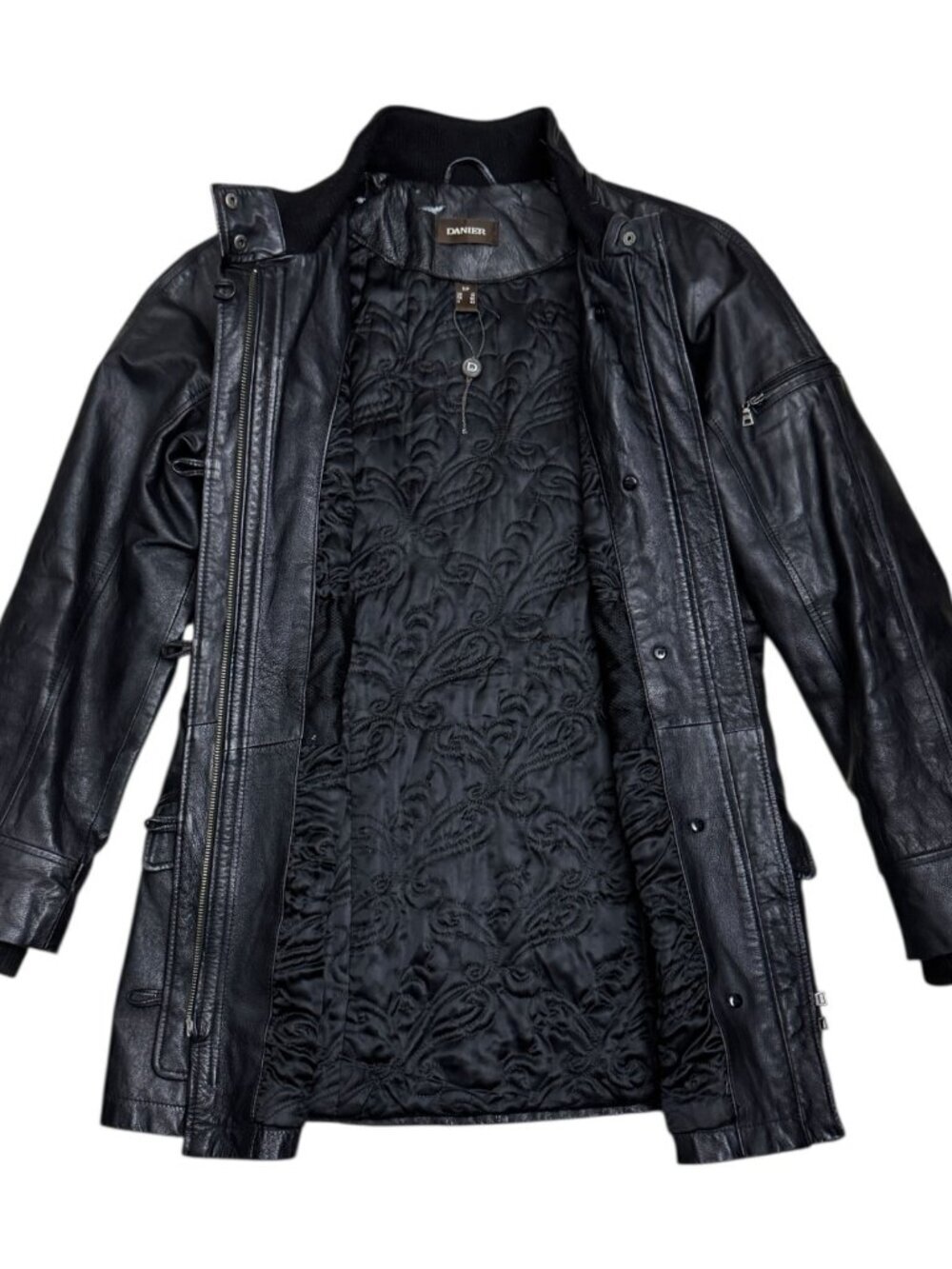 DANIER GENUINE LEATHER Coat Luxury Designer Casual Leather Womens Small